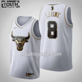 Barn Chicago Bulls Tröja Zach LaVine 8 2019-20 Nike Vit Golden Edition Swingman